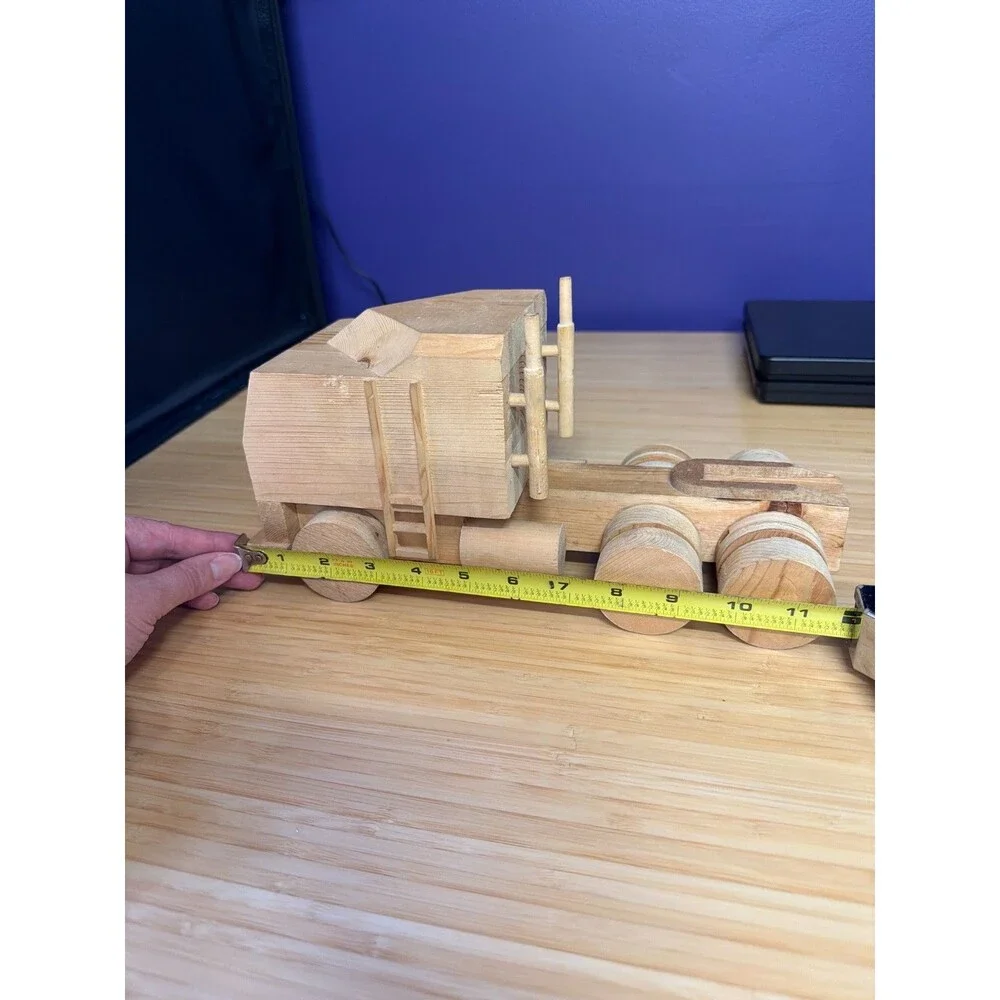 Handmade Wooden Toy Truck Vintage Rustic Folk Art Wood‎ Vehicle Decor